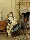 Baby Paintings - Minding Baby by George Goodwin Kilburne
